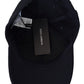 Elegant Dark Blue Cotton Baseball Hat