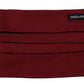 Maroon Silk Pleated Elastic Ear Strap One Size Face Mask
