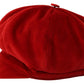 Elegant Red Cabbie Hat