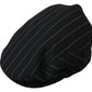 Elegant Black and White Newsboy Hat