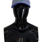 Elegant Striped Baseball Hat in Blue & White