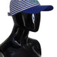 Elegant Striped Baseball Hat in Blue & White