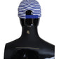 Elegant Striped Baseball Hat in Blue & White
