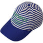 Elegant Striped Baseball Hat in Blue & White