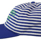 Elegant Striped Baseball Hat in Blue & White