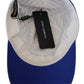 Elegant Striped Baseball Hat in Blue & White