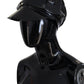 Elegant Black Leather Cabbie Hat
