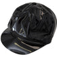 Elegant Black Leather Cabbie Hat