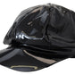 Elegant Black Leather Cabbie Hat