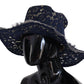 Elegant Wide Brim Blue Hat