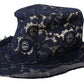 Elegant Wide Brim Blue Hat