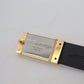 Elegant Blue Leather Belt with Metal Buckle