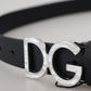 Elegant Leather Belt with DG Metal Buckle