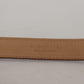 Elegant Bordeaux Leather Belt with Logo Buckle