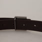 Gold Square Buckle Leather Belt