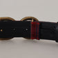 Elegant Multicolor Tartan Belt with Logo Buckle