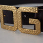 Elegant Leather Belt with DG Metal Buckle