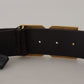 Elegant Leather Belt with DG Metal Buckle
