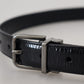 Elegant Leather Belt with Metal Buckle