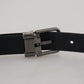 Elegant Leather Belt with Metal Buckle