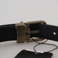 Elegant Italian Leather Belt with Metal Buckle