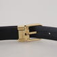 Elegant Purple Jacquard Leather Belt