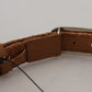 Elegant Leather Belt with Signature Buckle