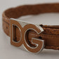Elegant Leather Belt with Signature Buckle