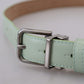 Elegant Mint Green Leather Belt