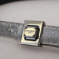 Elegant Silver Leather Designer Belt