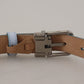 Sleek Light Blue Leather Belt
