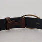 Elegant Leather Oval Buckle Belt