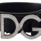 Elegant Black Leather Belt with DG Buckle