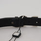 Elegant Black Leather Belt with DG Buckle