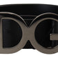 Elegant Black Leather Belt with DG Buckle