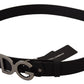 Elegant Black Leather Belt with DG Buckle