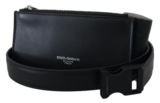 Elegant Leather Belt with Airpod Case & Coin Purse