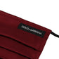 Maroon Silk Pleated Elastic Ear Strap One Size Face Mask