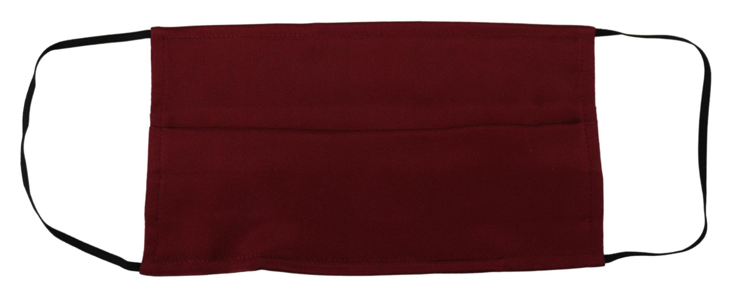 Maroon Silk Pleated Elastic Ear Strap One Size Face Mask