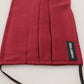 Maroon Silk Pleated Elastic Ear Strap One Size Face Mask