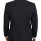 Elegant Slim Fit Black Wool Blazer