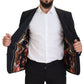 Elegant Slim Fit Black Wool Blazer