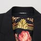 Elegant Slim Fit Black Wool Blazer
