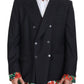 Elegant Double Breasted Wool Silk Blazer