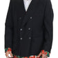 Elegant Double Breasted Wool Silk Blazer