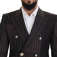 Multicolor Wool Silk Blend Slim Fit Blazer