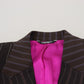 Multicolor Wool Silk Blend Slim Fit Blazer