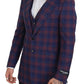 Elegant Purple Wool Blazer and Vest Set