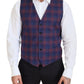Elegant Purple Wool Blazer and Vest Set