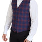 Elegant Purple Wool Blazer and Vest Set